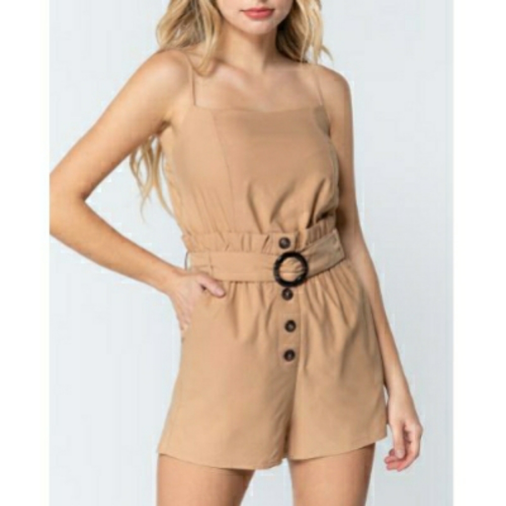 LAST ONE❗Utility Chic Classic Beige Romper - Picture 4 of 8